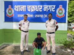 अवैध महुआ शराब के खिलाफ रायगढ़ पुलिस का अभियान आघात जारी, घरघोड़ा एवं चक्रधरनगर पुलिस ने 40 लीटर अवैध महुआ शराब किया जब्त