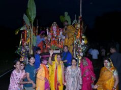 मुख्यमंत्री निवास बगिया में विराजे गणपति बप्पा को धूमधाम से दी गई विदाई, बाजे-गाजे और रंग-गुलाल के साथ निकली विसर्जन यात्रा, मैनी नदी तट पर विधि-विधान से किया गया श्री गणेश प्रतिमा का विसर्जन