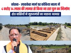 कोतबा–लावाकेरा मार्ग पर कोकिया नाला में 4.14 करोड़ की लागत से बन रहा उच्च स्तरीय पुल, सकरी पुल की समस्या से मिलेगी निजात, आवागमन होगा सुगम और सुरक्षित, मुख्यमंत्री विष्णुदेव साय का जताया आभार
